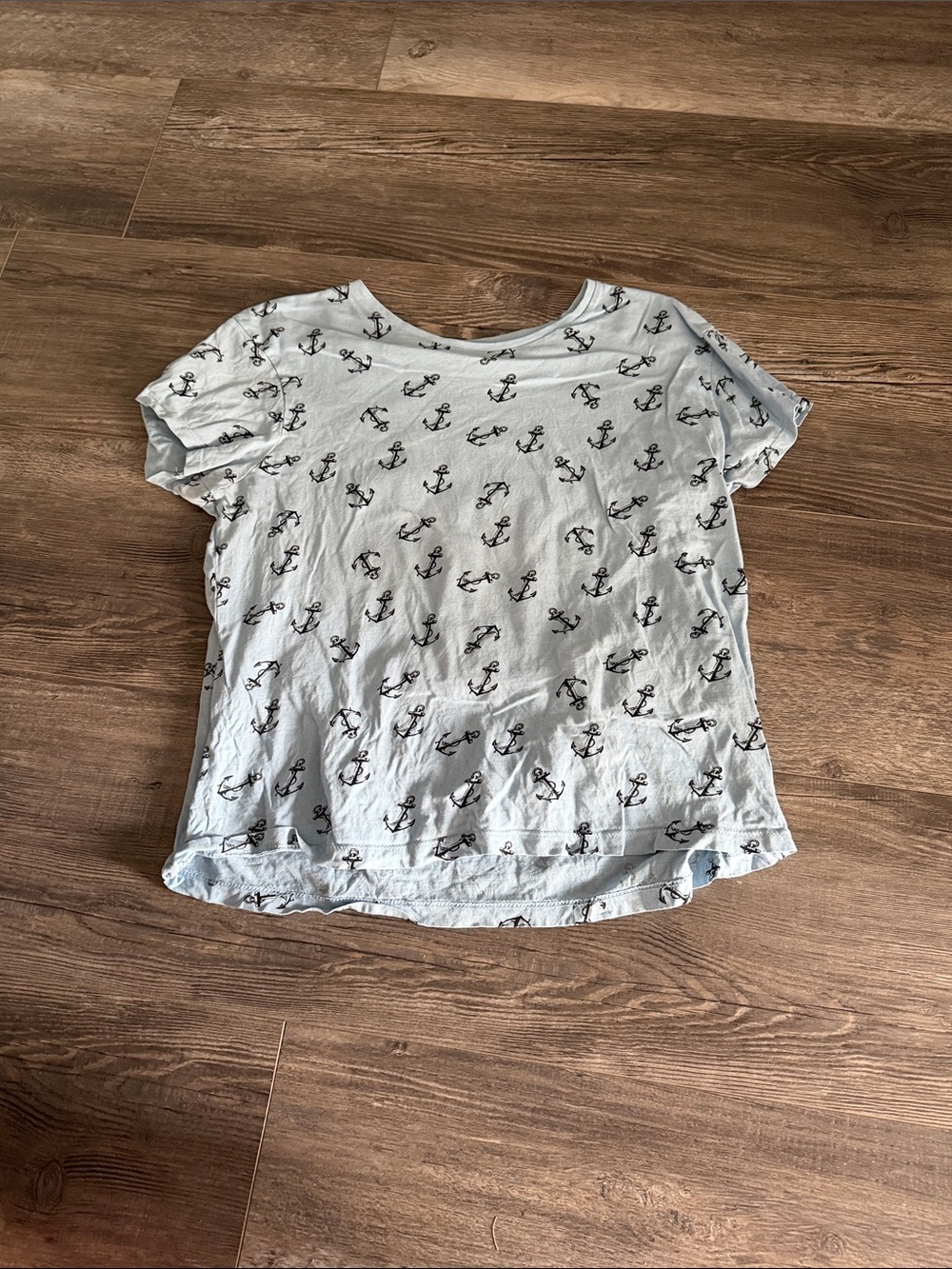 Atmosphere Light Blue Tee with Black‎ Anchor Motif